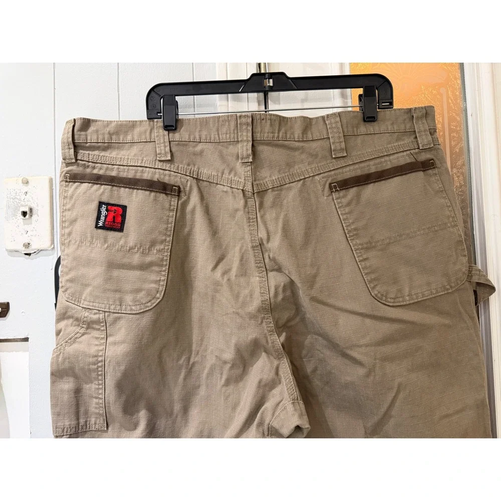Wrangler Riggs Workwear Carpenter Pants Tan Ripstop Utility Trousers Mens